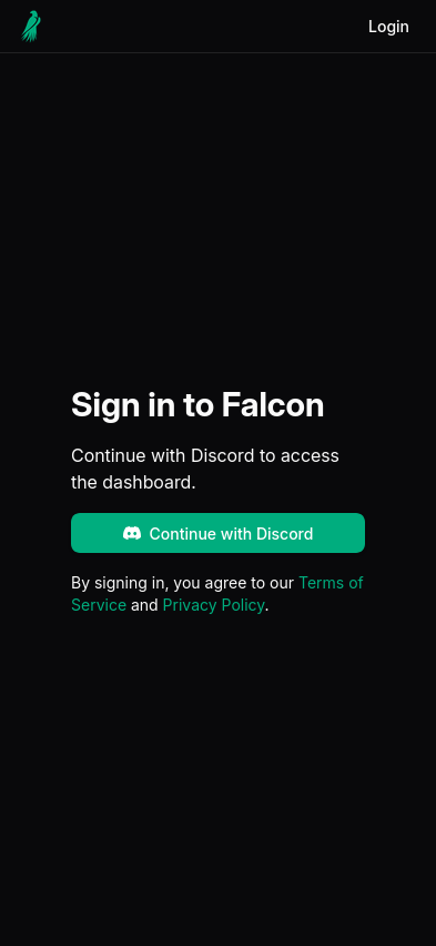 Screenshot of falcon.aezign.au on mobile