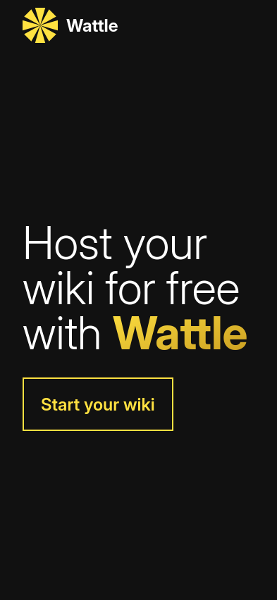 Screenshot of wattle.wiki on mobile